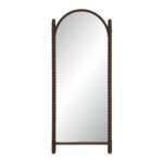 Renwil Ignatius Walnut-Finish Twisted-Frame Full-Length Mirror MT2769 - front view of arched mirror with twisted posts