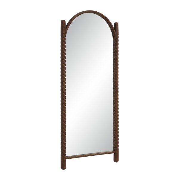Renwil Ignatius Walnut-Finish Twisted-Frame Full-Length Mirror MT2769 - angled view of walnut-finish frame