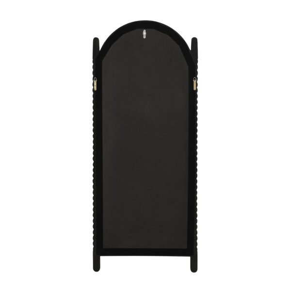 Renwil Ignatius Walnut-Finish Twisted-Frame Full-Length Mirror MT2769 - rear view of backing, mounts and anti-tip point