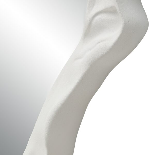 Renwil Tida Matte White Organic Wall Mirror MT2771 - close-up of folded matte white frame