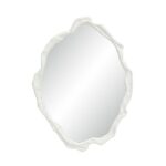 Renwil Tida Matte White Organic Wall Mirror MT2771 - front view of organic matte white mirror
