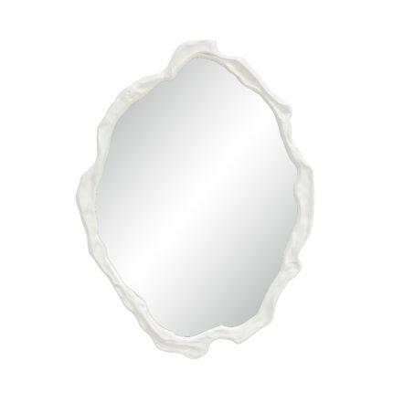 Renwil Tida Matte White Organic Wall Mirror MT2771 - front view of organic matte white mirror