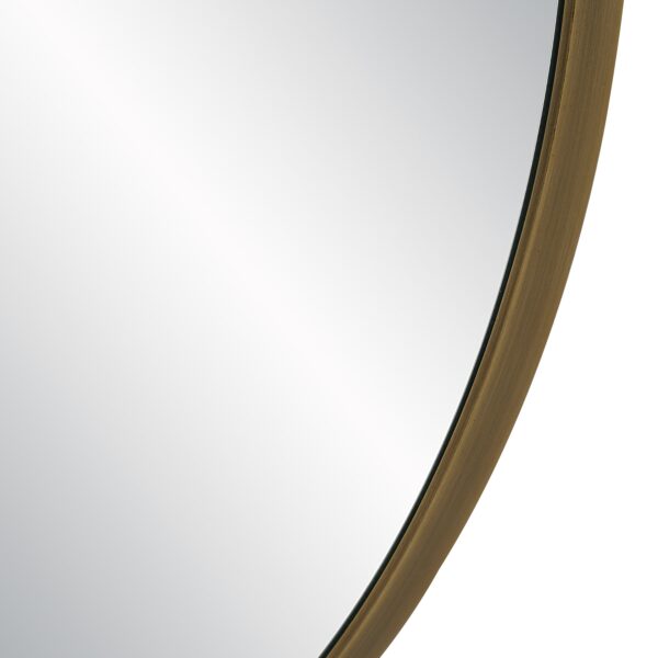 Renwil Hudson Antique Brushed Brass Oval Wall Mirror MT2774 - close-up of plated brass edge
