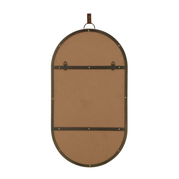 Renwil Hudson Antique Brushed Brass Oval Wall Mirror MT2774 - rear view showing two structural D-ring mounting points