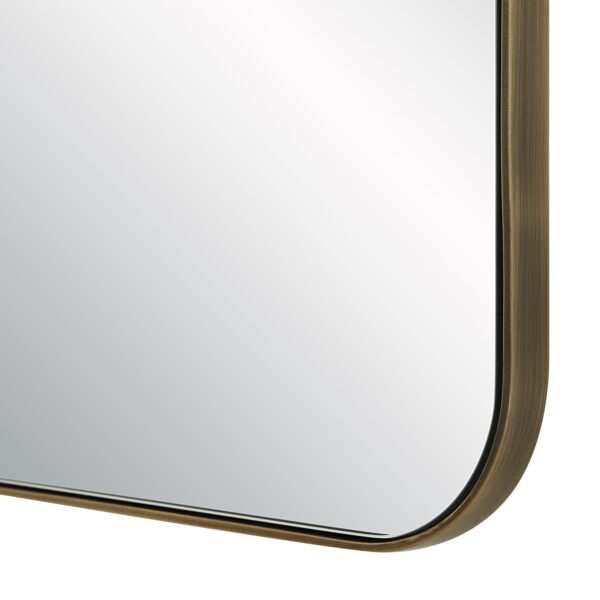 Renwil Oro Antique Brushed Brass Arch Wall Mirror MT2775 - close-up of plated iron edge