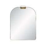 Renwil Oro Antique Brushed Brass Arch Wall Mirror MT2775 - front view of arch mirror and decorative brass hook