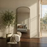 Renwil Sabine Dark Antique Bronze Full Length Mirror MT2776 - secured leaning mirror styled in a living space