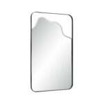 Renwil Heron Matte Black Decorative Wall Mirror MT2779 - angled view of rounded rectangular iron frame