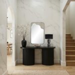 Renwil Heron Matte Black Decorative Wall Mirror MT2779 - styled vertical mirror above a black console