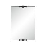 Renwil Cosmos Matte Black Mirror with Marble-Effect Accents MT2780 - front view with black marble-effect half-sphere accents