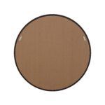 Renwil Porto Dark Brown Vegan Leather Round Mirror MT2781 - rear view showing two D-ring mounting points