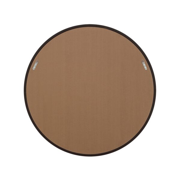 Renwil Porto Dark Brown Vegan Leather Round Mirror MT2781 - rear view showing two D-ring mounting points