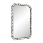 Renwil Venus Faux White Marble Wall Mirror MT2782 - angled view of hydro-dipped PU frame