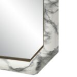 Renwil Venus Faux White Marble Wall Mirror MT2782 - close-up of marble-effect finish and brass-plated accent