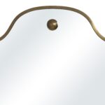 Renwil Elodie Antique Brushed Brass Shield Wall Mirror MT2783 - close-up of round decorative accent