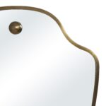 Renwil Elodie Antique Brushed Brass Shield Wall Mirror MT2783 - detail of upper brass-plated curve