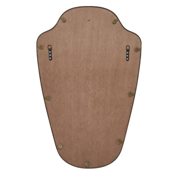 Renwil Elodie Antique Brushed Brass Shield Wall Mirror MT2783 - rear view showing two D-ring mounts