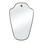 Renwil Elodie Antique Brushed Brass Shield Wall Mirror MT2783 - front view of shield-shaped brass mirror
