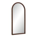 Renwil Madiwell Walnut-Finish Rope-Detail Full-Length Mirror MT2786 - angled view of deep walnut-finish PU frame
