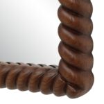 Renwil Madiwell Walnut-Finish Rope-Detail Full-Length Mirror MT2786 - close-up of sculpted rope texture