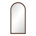 Renwil Madiwell Walnut-Finish Rope-Detail Full-Length Mirror MT2786 - front view of rope-detail arch mirror