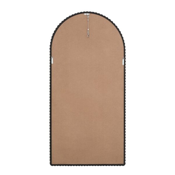 Renwil Madiwell Walnut-Finish Rope-Detail Full-Length Mirror MT2786 - rear view with D-ring mounts and anti-tip restraint