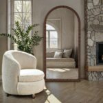 Renwil Madiwell Walnut-Finish Rope-Detail Full-Length Mirror MT2786 - mirror styled in a living room