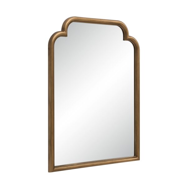 Renwil Emilien Gold-Bronze Shaped Wall Mirror MT2792 - angled view of gold-bronze frame