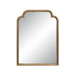 Renwil Emilien Gold-Bronze Shaped Wall Mirror MT2792 - front view of stepped crown mirror