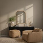 Renwil Emilien Gold-Bronze Shaped Wall Mirror MT2792 - mirror styled above a console
