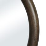 Renwil Floresta Dark Walnut-Stained Mango Wood Round Mirror MT2796 - close-up of dark walnut finish and wood grain
