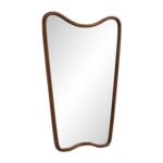 Renwil Reverie Walnut-Stained Shaped Wood Wall Mirror MT2797 - angled view of walnut-stained frame