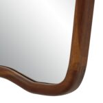 Renwil Reverie Walnut-Stained Shaped Wood Wall Mirror MT2797 - close-up of curved Mimosaceae wood border