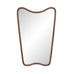 Renwil Reverie Walnut-Stained Shaped Wood Wall Mirror MT2797 - front view of curved wood-framed mirror