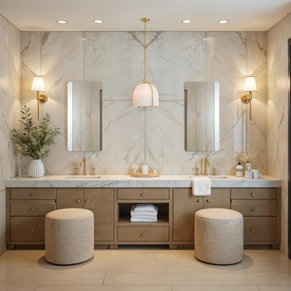 Renwil Danske Beveled Frameless Wall Mirror MT2798 - mirrors styled above a double vanity