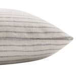 Renwil Lauren Beige and Grey Striped Pillow 20 x 20 PWFL1477 - close-up of woven stripe and edge