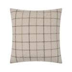 Renwil Thornhill Beige and Brown Plaid Pillow 20 x 20 PWFL1480 - front view of beige and brown plaid pillow