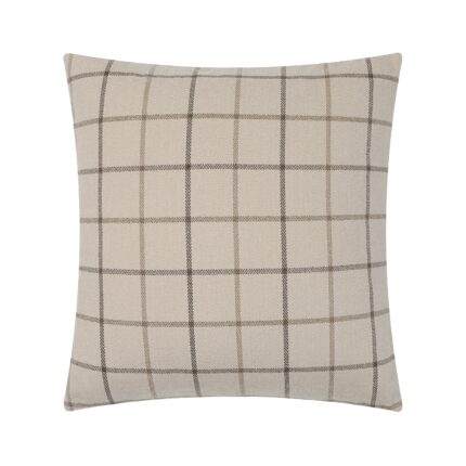 Renwil Thornhill Beige and Brown Plaid Pillow 20 x 20 PWFL1480 - front view of beige and brown plaid pillow