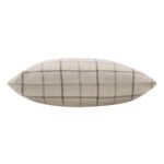 Renwil Thornhill Beige and Brown Plaid Pillow 20 x 20 PWFL1480 - side view of plaid pillow