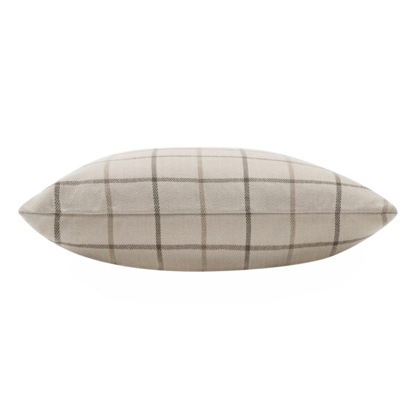 Renwil Thornhill Beige and Brown Plaid Pillow 20 x 20 PWFL1480 - side view of plaid pillow