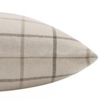 Renwil Thornhill Beige and Brown Plaid Pillow 20 x 20 PWFL1480 - close-up of plaid weave and edge