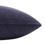 Renwil Forester Indigo Herringbone Pillow 20 x 20 PWFL1484 - close-up of pillow weave and edge