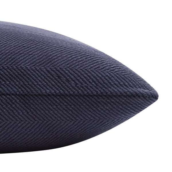 Renwil Forester Indigo Herringbone Pillow 20 x 20 PWFL1484 - close-up of pillow weave and edge