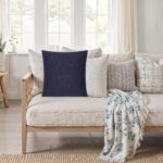 Renwil Forester Indigo Herringbone Pillow 20 x 20 PWFL1484 - Forester pillow styled in a room
