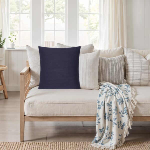 Renwil Forester Indigo Herringbone Pillow 20 x 20 PWFL1484 - Forester pillow styled in a room