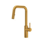 Riobel Lateral™ Pull-Down Kitchen Faucet With U-Spout - Brushed Gold