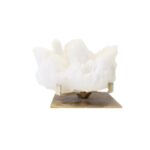 Renwil Broomfield Decorative Sculpture STA555 — white crystal-like resin sculpture on brass-finish base