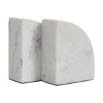 Renwil Kaleido Marble Bookends - Set of 2 — close-up of the curved edges and marble veining