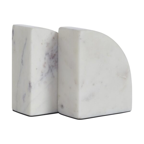 Renwil Kaleido Marble Bookends - Set of 2 — close-up of the curved edges and marble veining