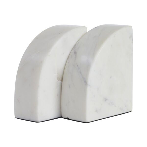 Renwil Kaleido Marble Bookends - Set of 2 — rear angled view of the bookend pair